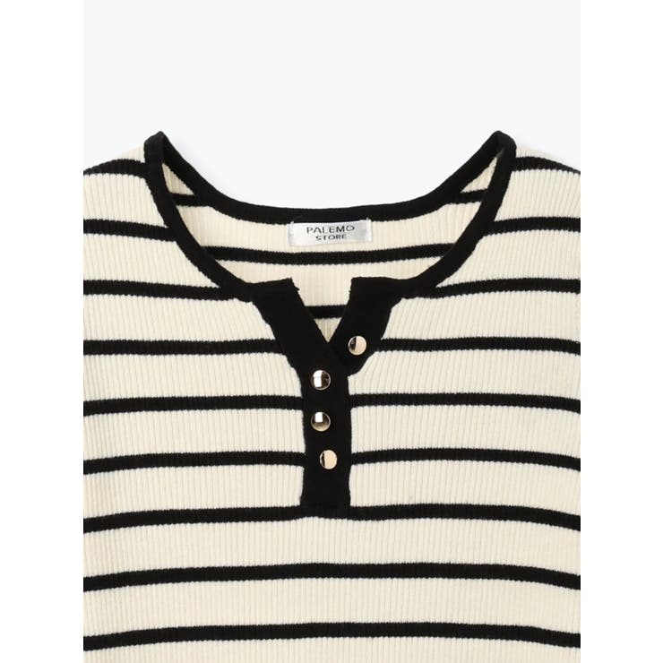 ヘンリーネックリブニットトップス（無地・ボーダー柄） | LUDIC PARK | 詳細画像32 