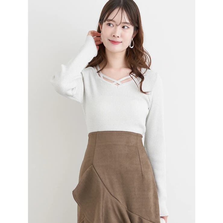 フロントクロスリブラメニットトップス | LUDIC PARK | 詳細画像11 