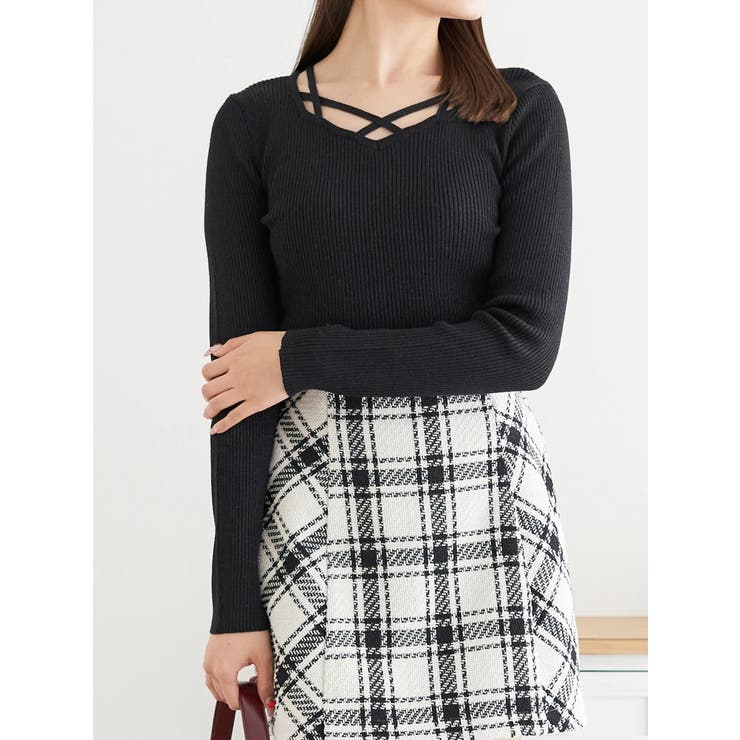 フロントクロスリブラメニットトップス | LUDIC PARK | 詳細画像16 