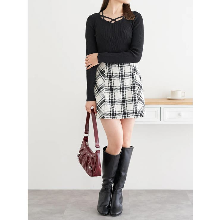 フロントクロスリブラメニットトップス | LUDIC PARK | 詳細画像18 