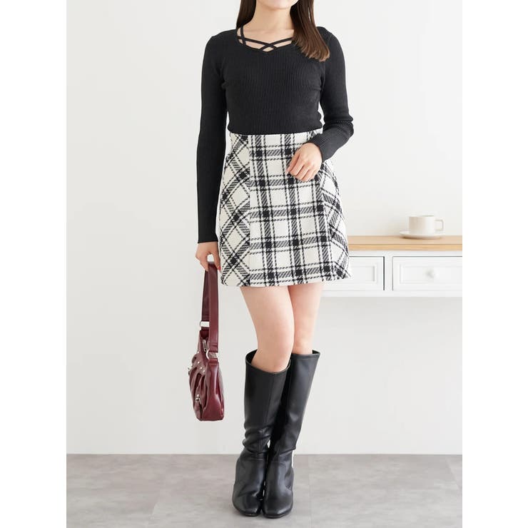 フロントクロスリブラメニットトップス | LUDIC PARK | 詳細画像19 