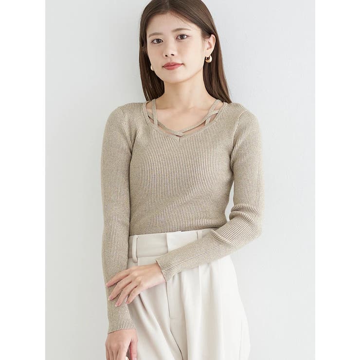 フロントクロスリブラメニットトップス | LUDIC PARK | 詳細画像21 