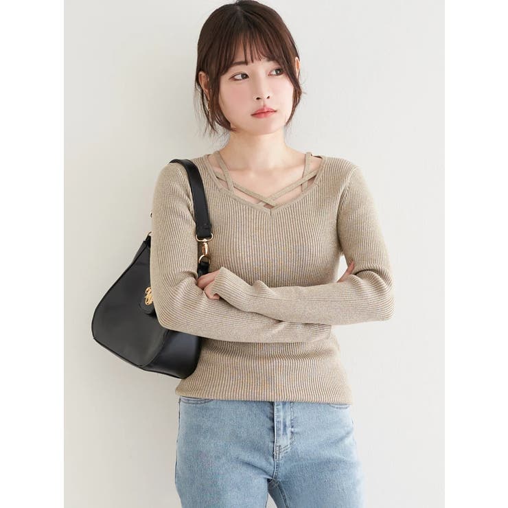 フロントクロスリブラメニットトップス | LUDIC PARK | 詳細画像28 