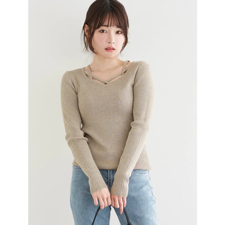 フロントクロスリブラメニットトップス | LUDIC PARK | 詳細画像29 