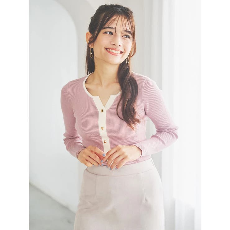 カーデ風リブニットプルオーバー | LUDIC PARK | 詳細画像2 