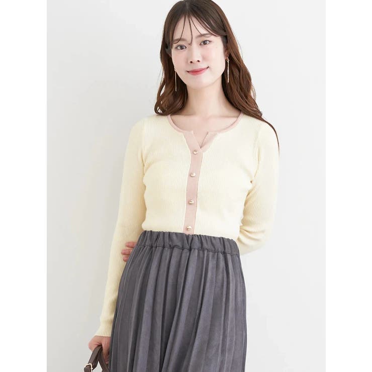 カーデ風リブニットプルオーバー | LUDIC PARK | 詳細画像11 