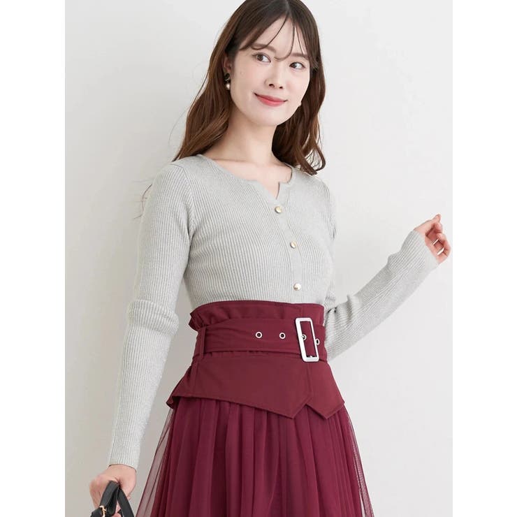 カーデ風リブニットプルオーバー | LUDIC PARK | 詳細画像15 