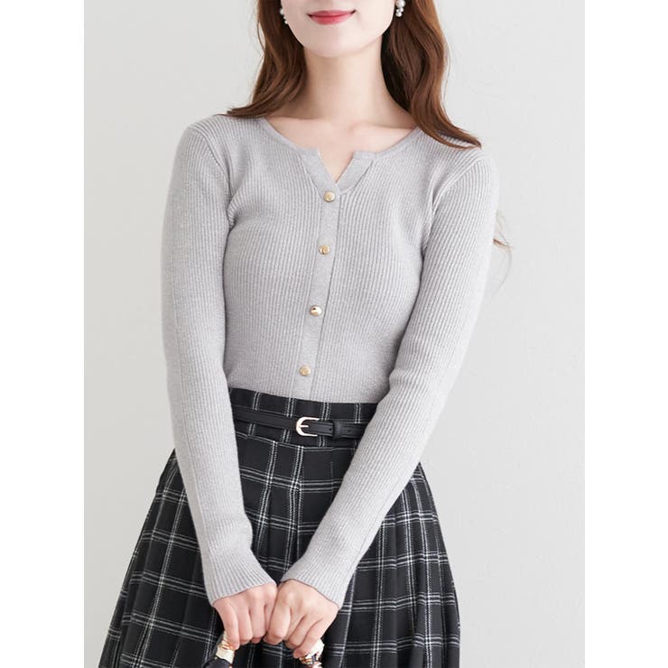 カーデ風リブニットプルオーバー | LUDIC PARK | 詳細画像24 