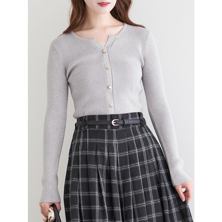 カーデ風リブニットプルオーバー | LUDIC PARK | 詳細画像25 