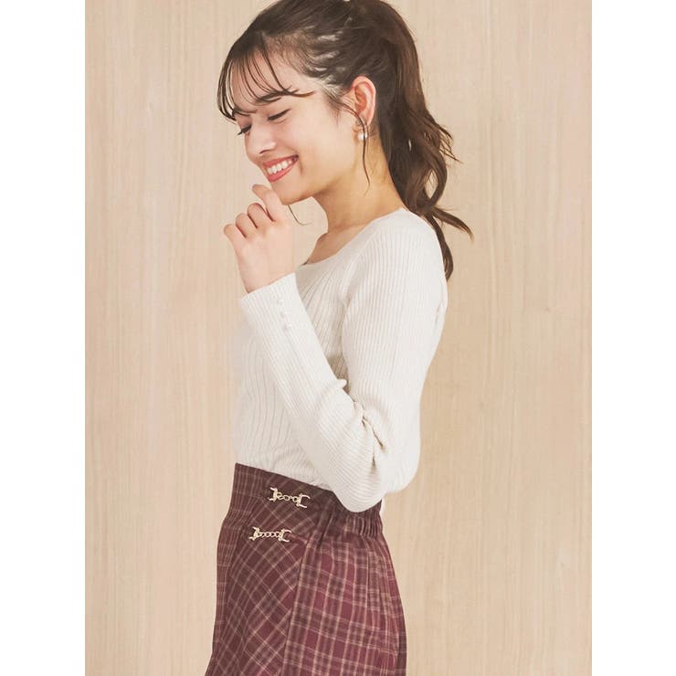 スクエアネックラメニットプルオーバー | LUDIC PARK | 詳細画像3 