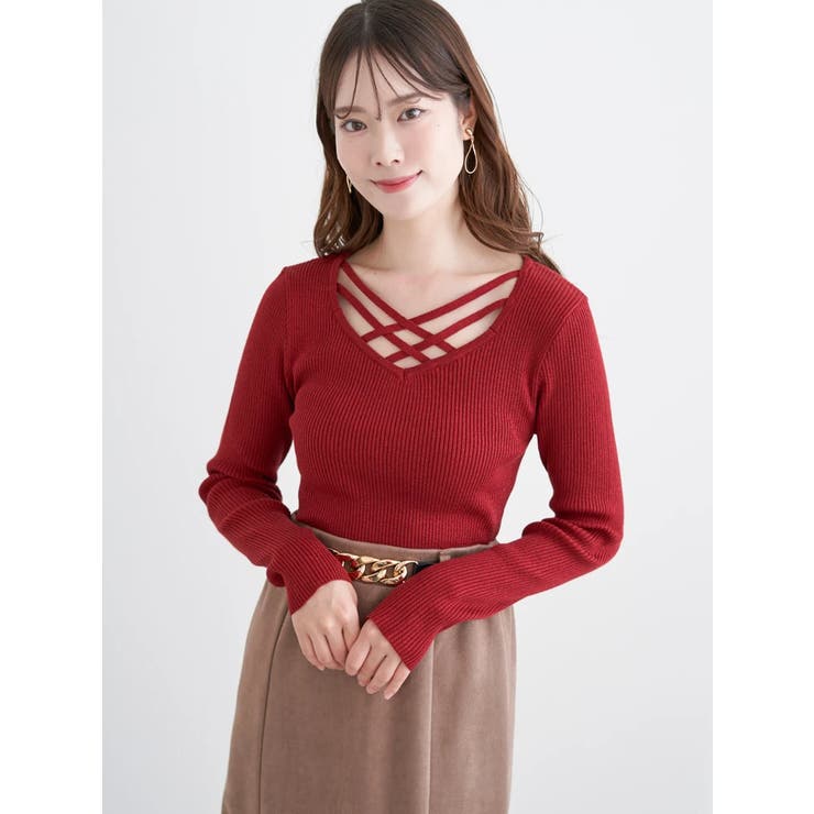 フロントクロスリブラメニットプルオーバー | LUDIC PARK | 詳細画像2 