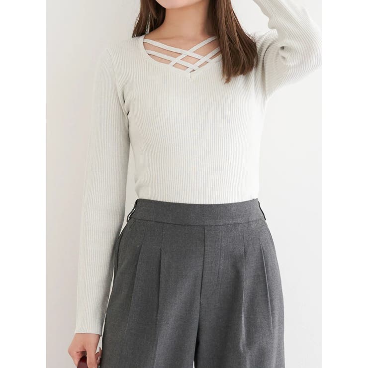 フロントクロスリブラメニットプルオーバー | LUDIC PARK | 詳細画像11 