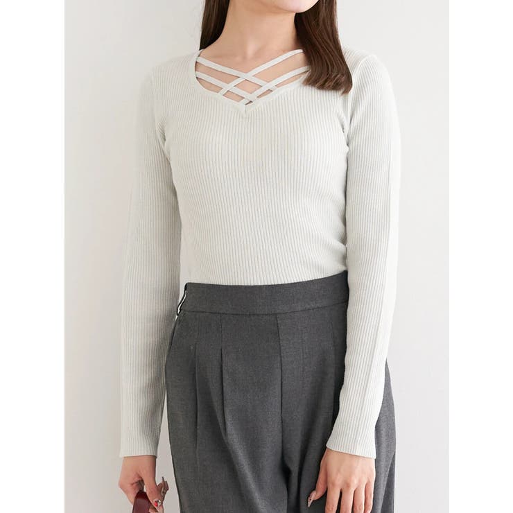 フロントクロスリブラメニットプルオーバー | LUDIC PARK | 詳細画像12 