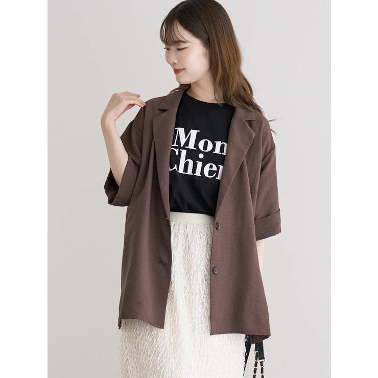 濃茶 | パウダーサテンテーラードジャケット | LUDIC PARK