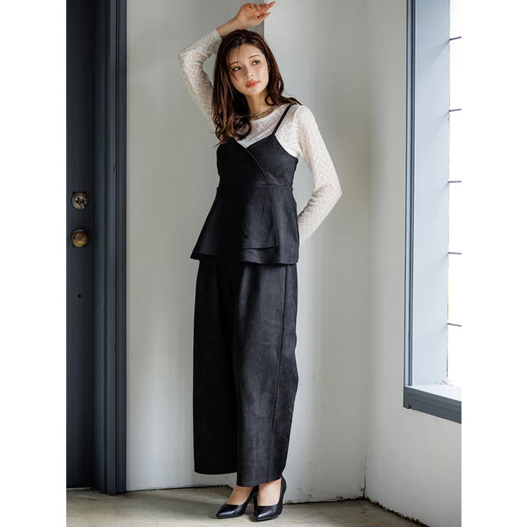 [SET]スエードポンチラップ風キャミソール×ワイドパンツ | LUDIC PARK | 詳細画像2 