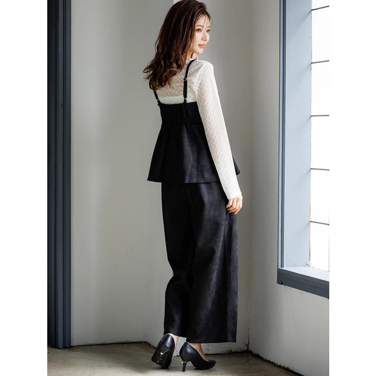 [SET]スエードポンチラップ風キャミソール×ワイドパンツ | LUDIC PARK | 詳細画像3 