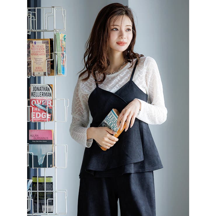 [SET]スエードポンチラップ風キャミソール×ワイドパンツ | LUDIC PARK | 詳細画像6 