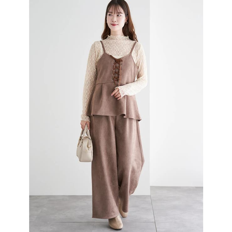 [SET]スエードポンチレースアップキャミソール×ワイドパンツ | LUDIC PARK | 詳細画像10 