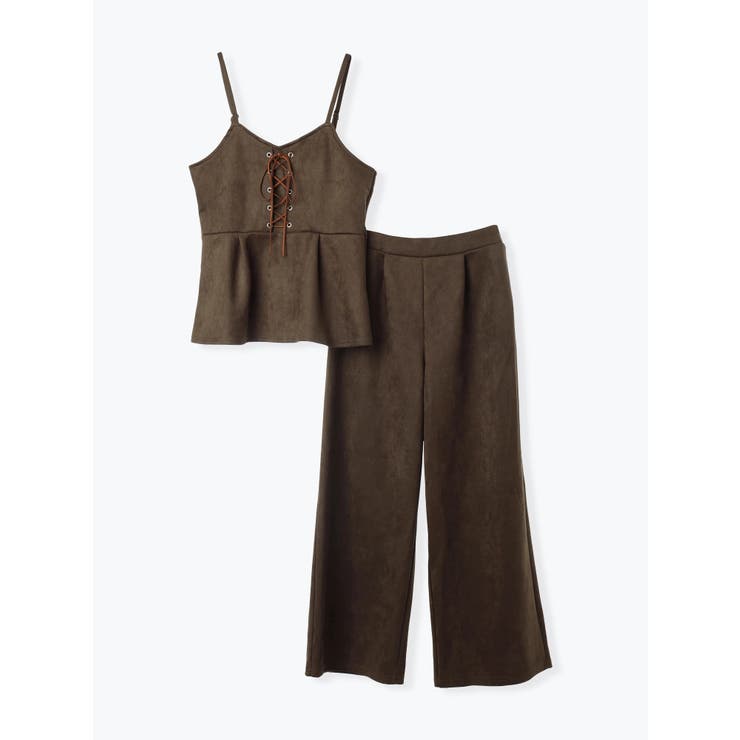 [SET]スエードポンチレースアップキャミソール×ワイドパンツ | LUDIC PARK | 詳細画像14 