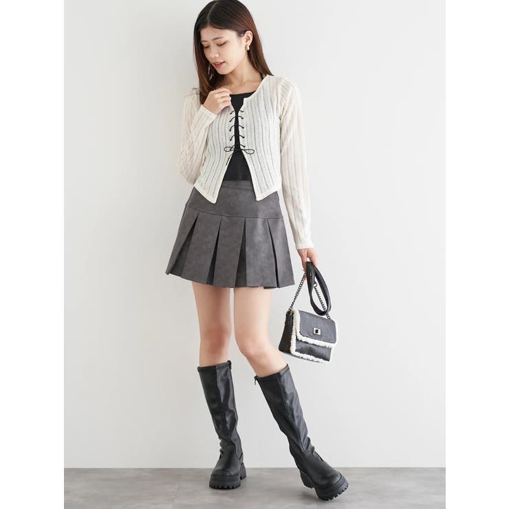 スエードミニプリーツスカート | LUDIC PARK | 詳細画像29 