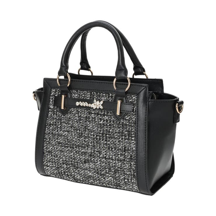 [2WAY]ビジュー付きツイード×フェイクレザーバッグ | LUDIC PARK | 詳細画像13 