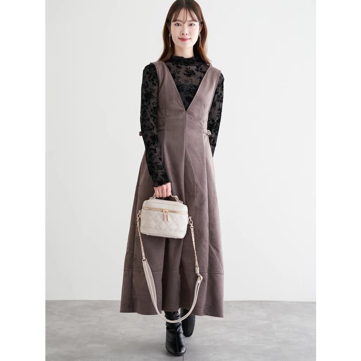 バックリボンスエードポンチジャンパースカート | LUDIC PARK | 詳細画像6 