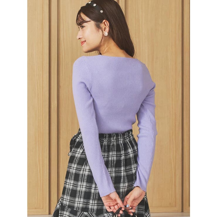 パール付きクロスリブニットトップス | LUDIC PARK | 詳細画像5 