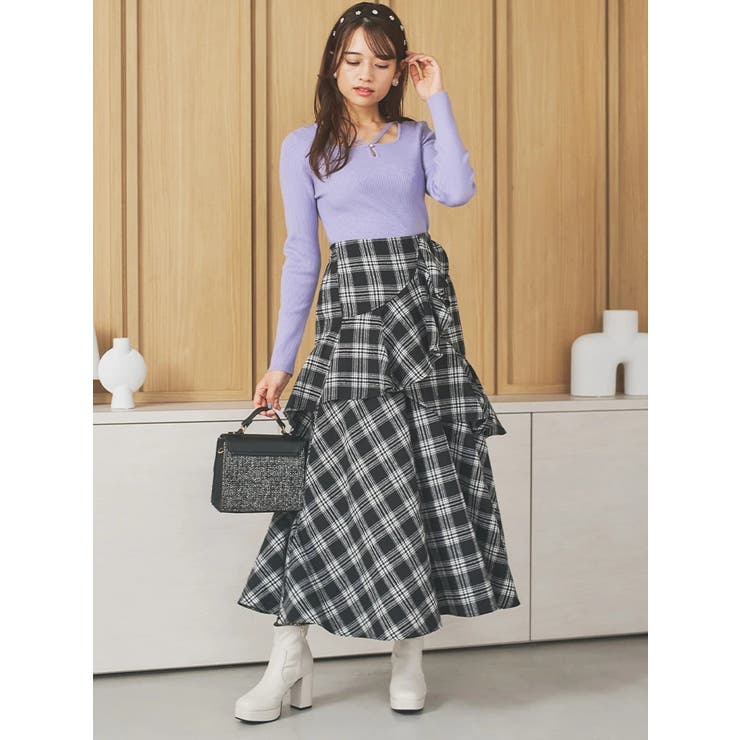 パール付きクロスリブニットトップス | LUDIC PARK | 詳細画像8 