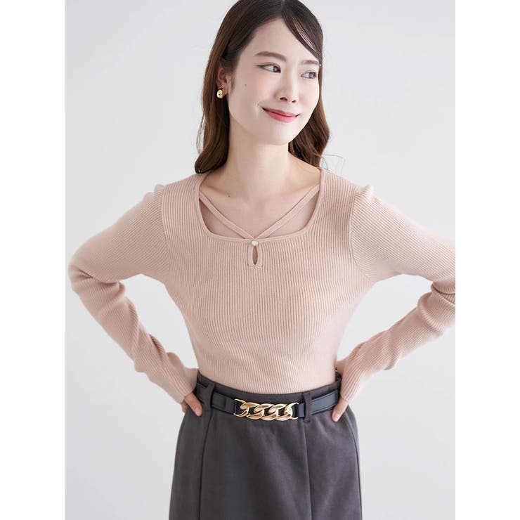 パール付きクロスリブニットトップス | LUDIC PARK | 詳細画像11 