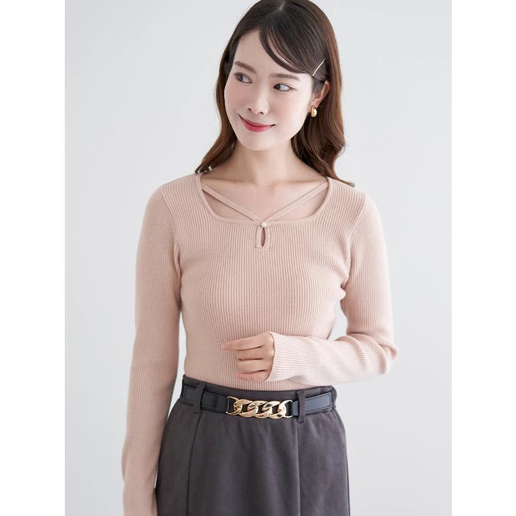 パール付きクロスリブニットトップス | LUDIC PARK | 詳細画像12 