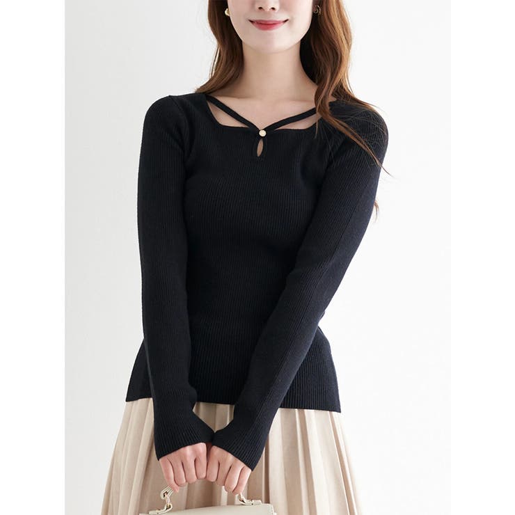 パール付きクロスリブニットトップス | LUDIC PARK | 詳細画像16 