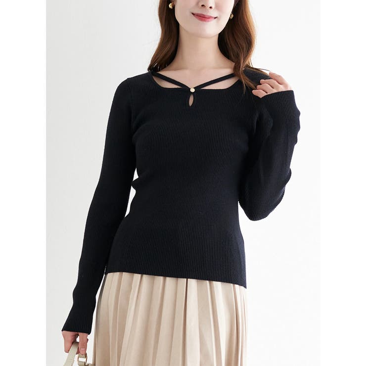 パール付きクロスリブニットトップス | LUDIC PARK | 詳細画像17 