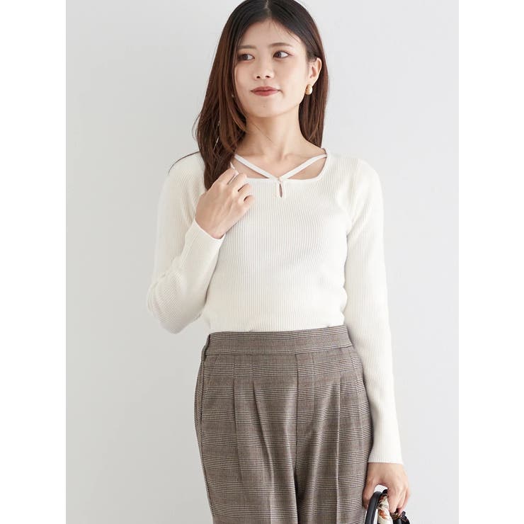 パール付きクロスリブニットトップス | LUDIC PARK | 詳細画像21 