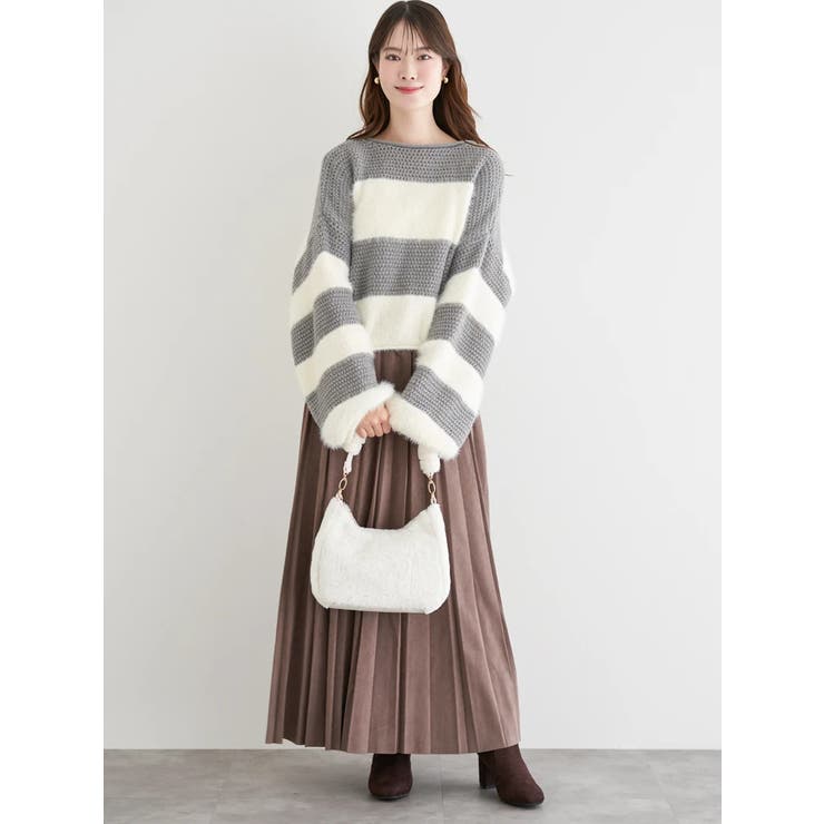 シャギーボーダーショート丈ニットプルオーバー | LUDIC PARK | 詳細画像13 