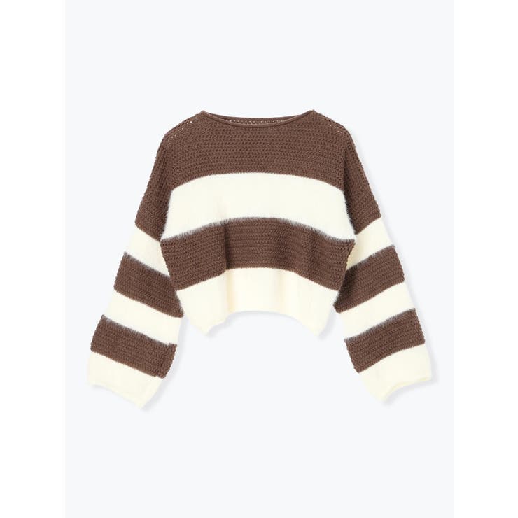 シャギーボーダーショート丈ニットプルオーバー | LUDIC PARK | 詳細画像20 