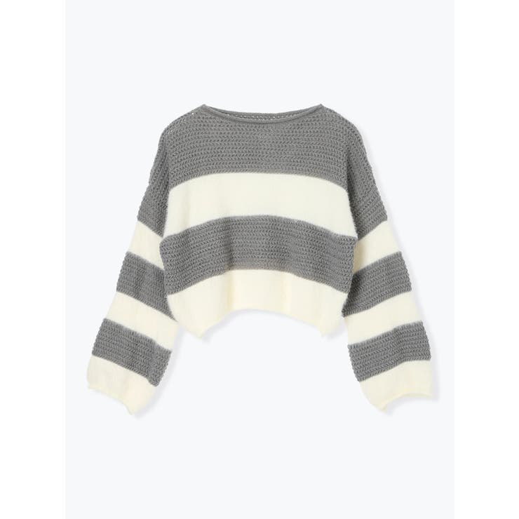 シャギーボーダーショート丈ニットプルオーバー | LUDIC PARK | 詳細画像22 