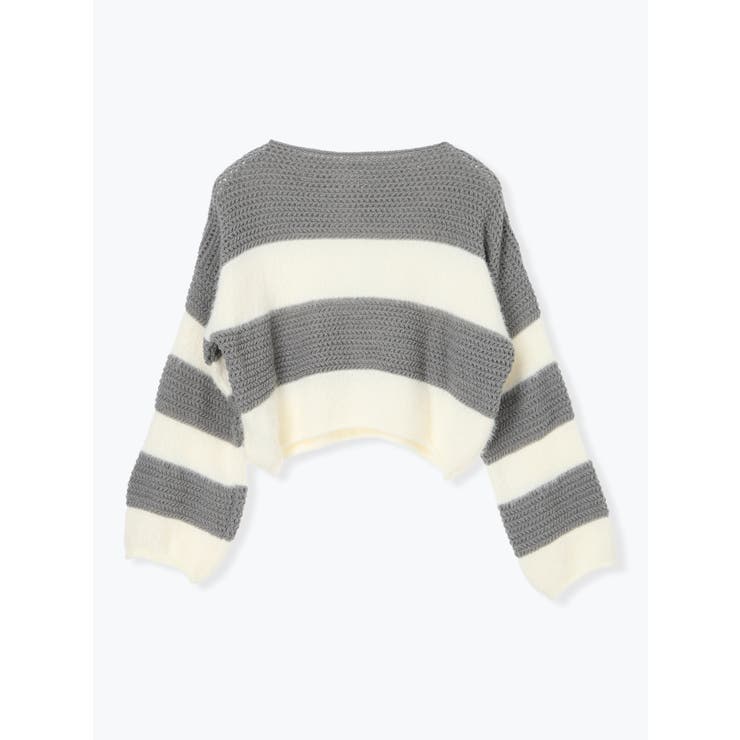 シャギーボーダーショート丈ニットプルオーバー | LUDIC PARK | 詳細画像23 