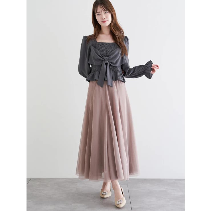 フロントリボンシャーリングブラウス（無地・チェック柄） | LUDIC PARK | 詳細画像19 