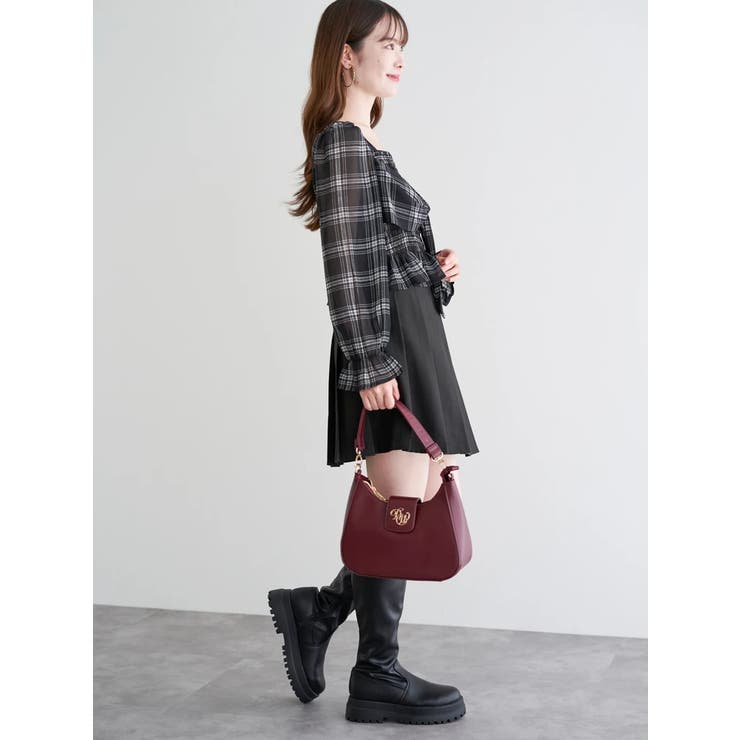 フロントリボンシャーリングブラウス（無地・チェック柄） | LUDIC PARK | 詳細画像32 