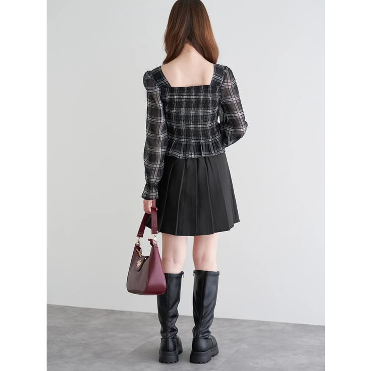 フロントリボンシャーリングブラウス（無地・チェック柄） | LUDIC PARK | 詳細画像33 