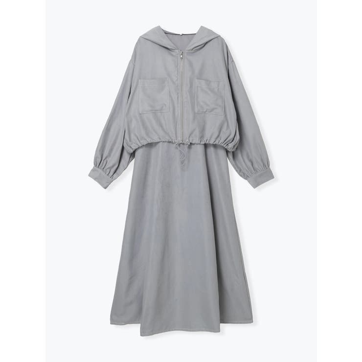 サックス | [SET]フードブルゾン×キャミワンピース（無地・チェック柄） | LUDIC PARK