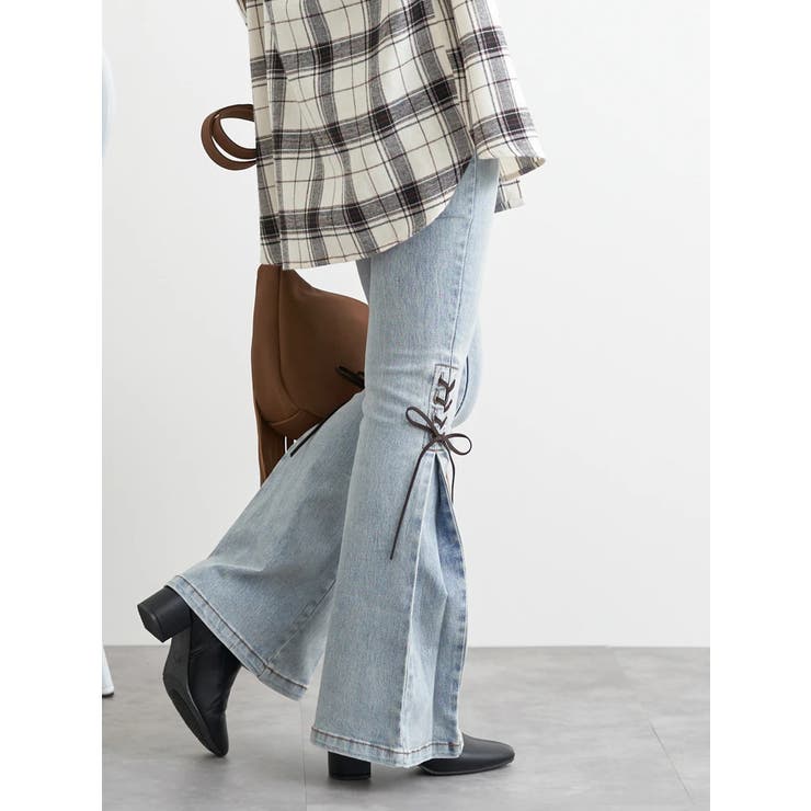 サイドレースアップフレアデニムパンツ | LUDIC PARK | 詳細画像3 