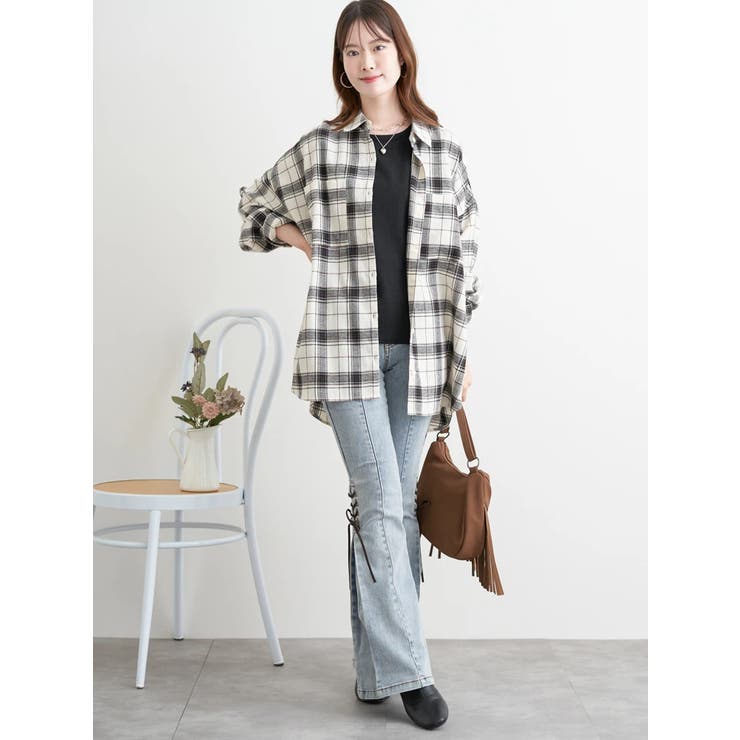 サイドレースアップフレアデニムパンツ | LUDIC PARK | 詳細画像7 