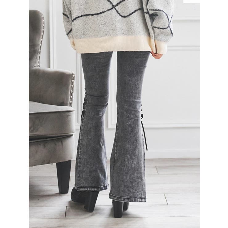 サイドレースアップフレアデニムパンツ | LUDIC PARK | 詳細画像15 