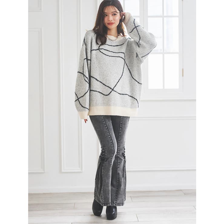 サイドレースアップフレアデニムパンツ | LUDIC PARK | 詳細画像17 