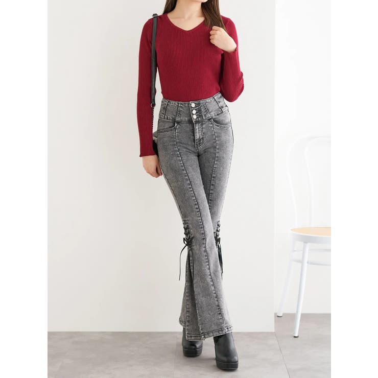 サイドレースアップフレアデニムパンツ | LUDIC PARK | 詳細画像37 