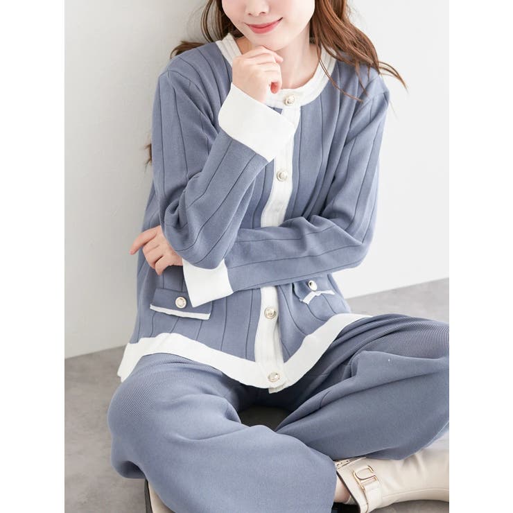 [SET]配色カーディガン×パンツセットアップ | LUDIC PARK | 詳細画像8 