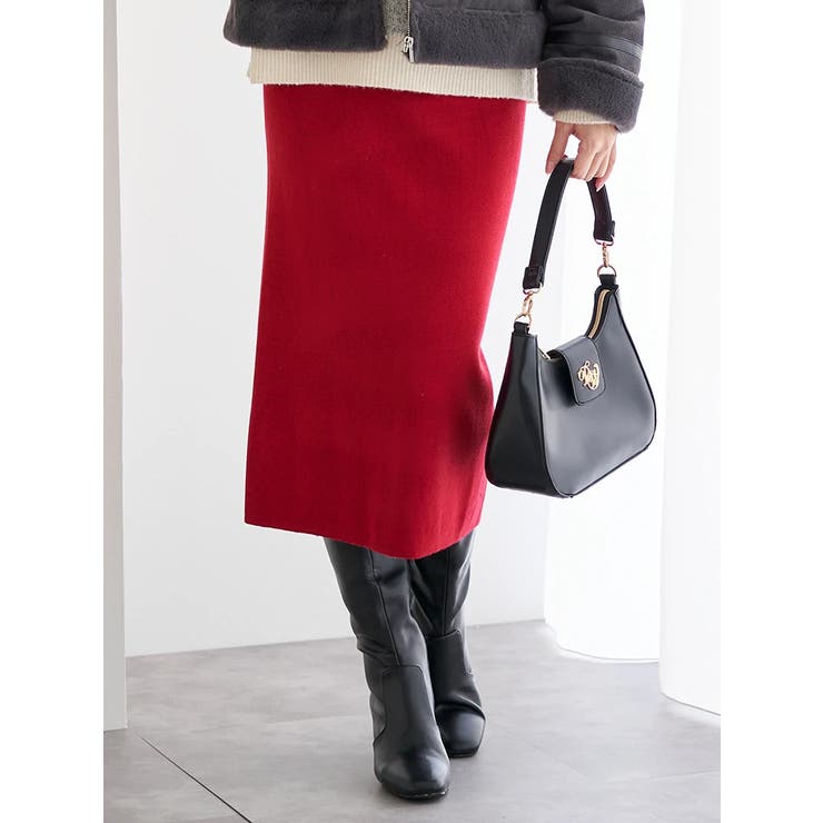 赤 | ニットナロースカート | LUDIC PARK