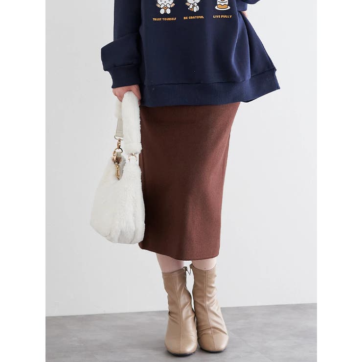 茶 | ニットナロースカート | LUDIC PARK