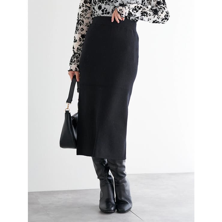 黒 | ニットナロースカート | LUDIC PARK